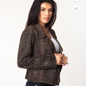 Anthropologie Marrakech Leopard Moto Jacket